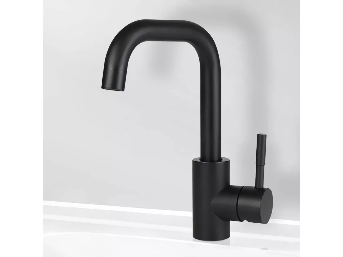 NETTLIFE robinet de cuisine robinet de lavabo de salle de bains robinet de salle de bains en acier inoxydable haute pression