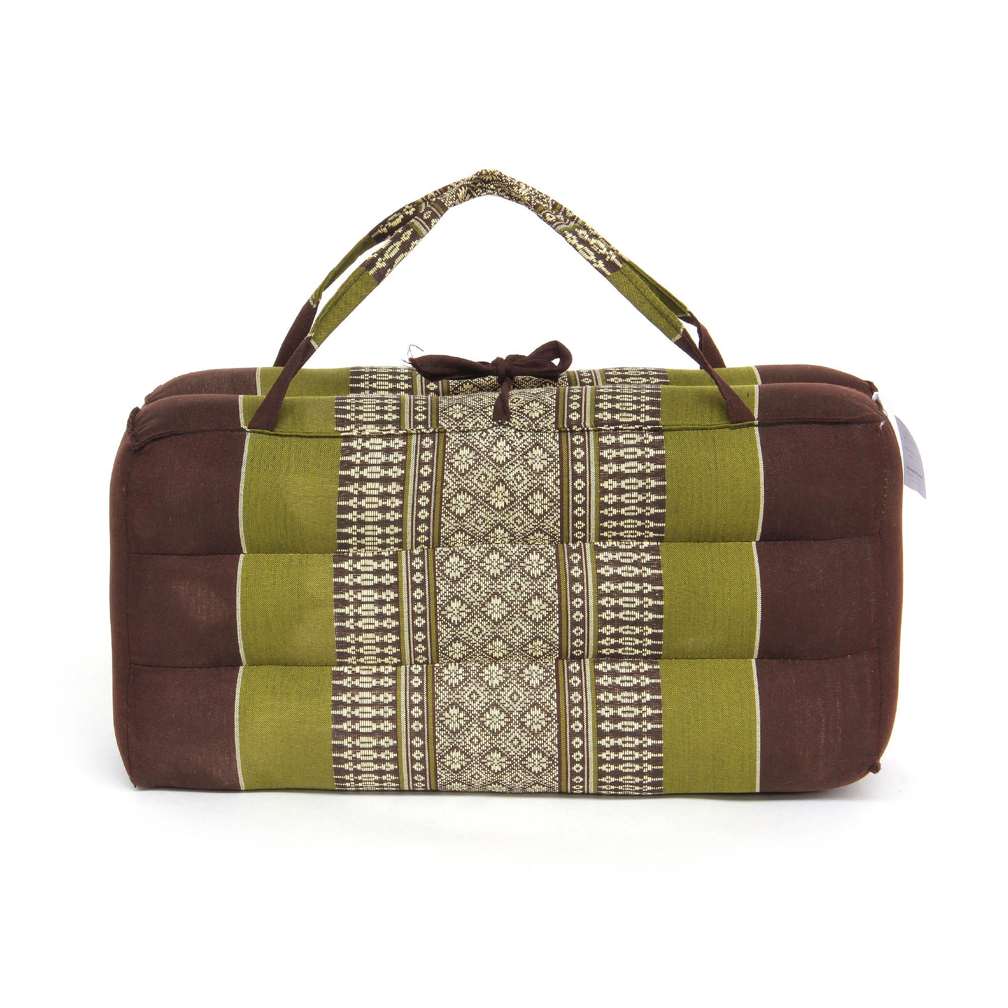 Yogakissen faltbar, grün, braun, B 40 cm, L 40 cm, H 7,5 cm von fischer's lagerhaus