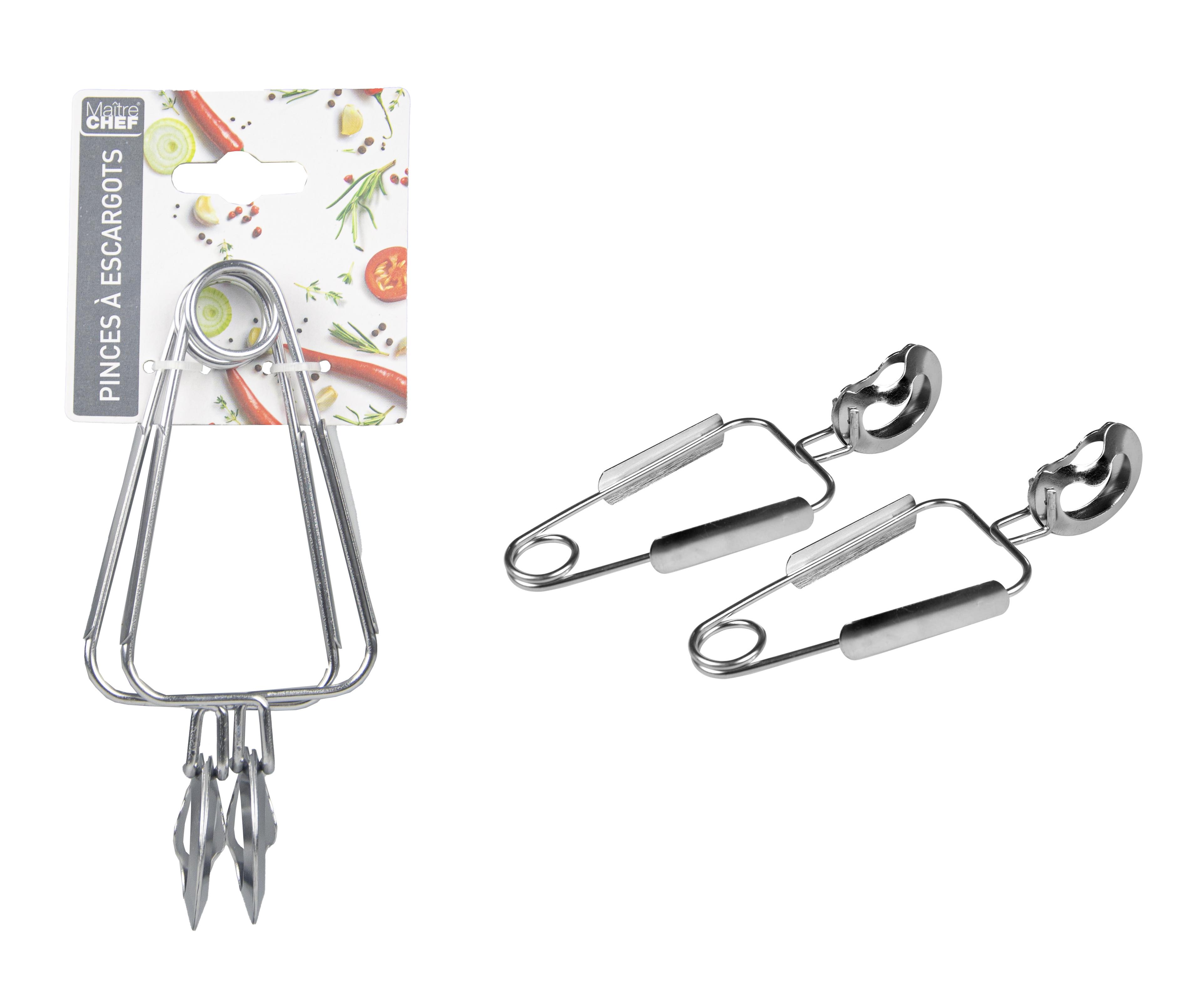 SET 2 PINCES A ESCARGOTS INOX
