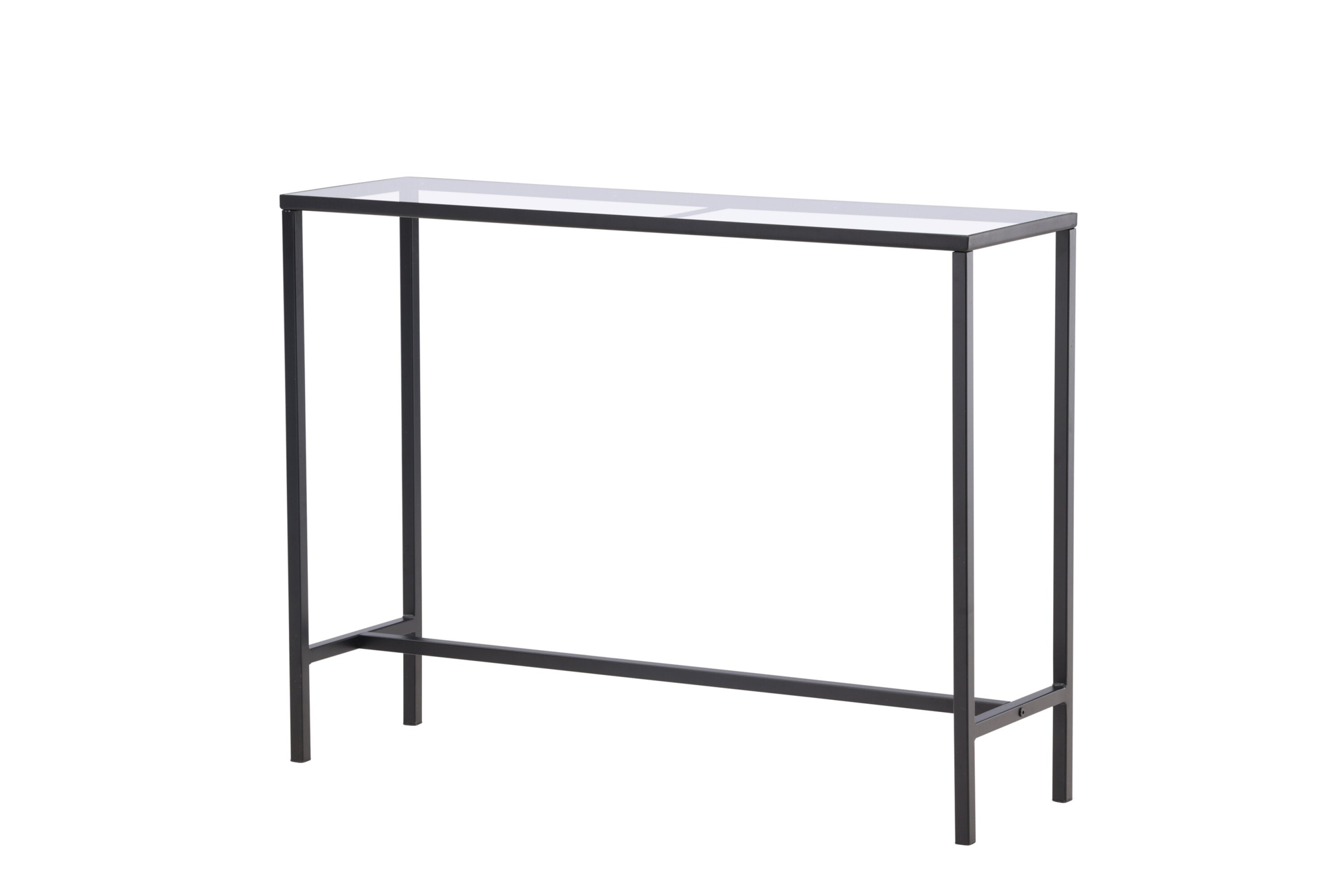 Toa Sidetable - 100 x 30 cm - Zwart met Glas