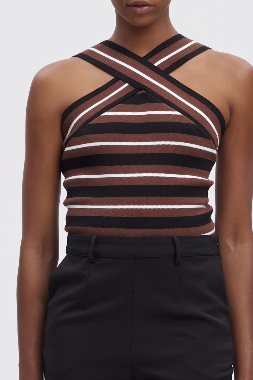 Gestuz Shilagz Top 106044 brown black striped