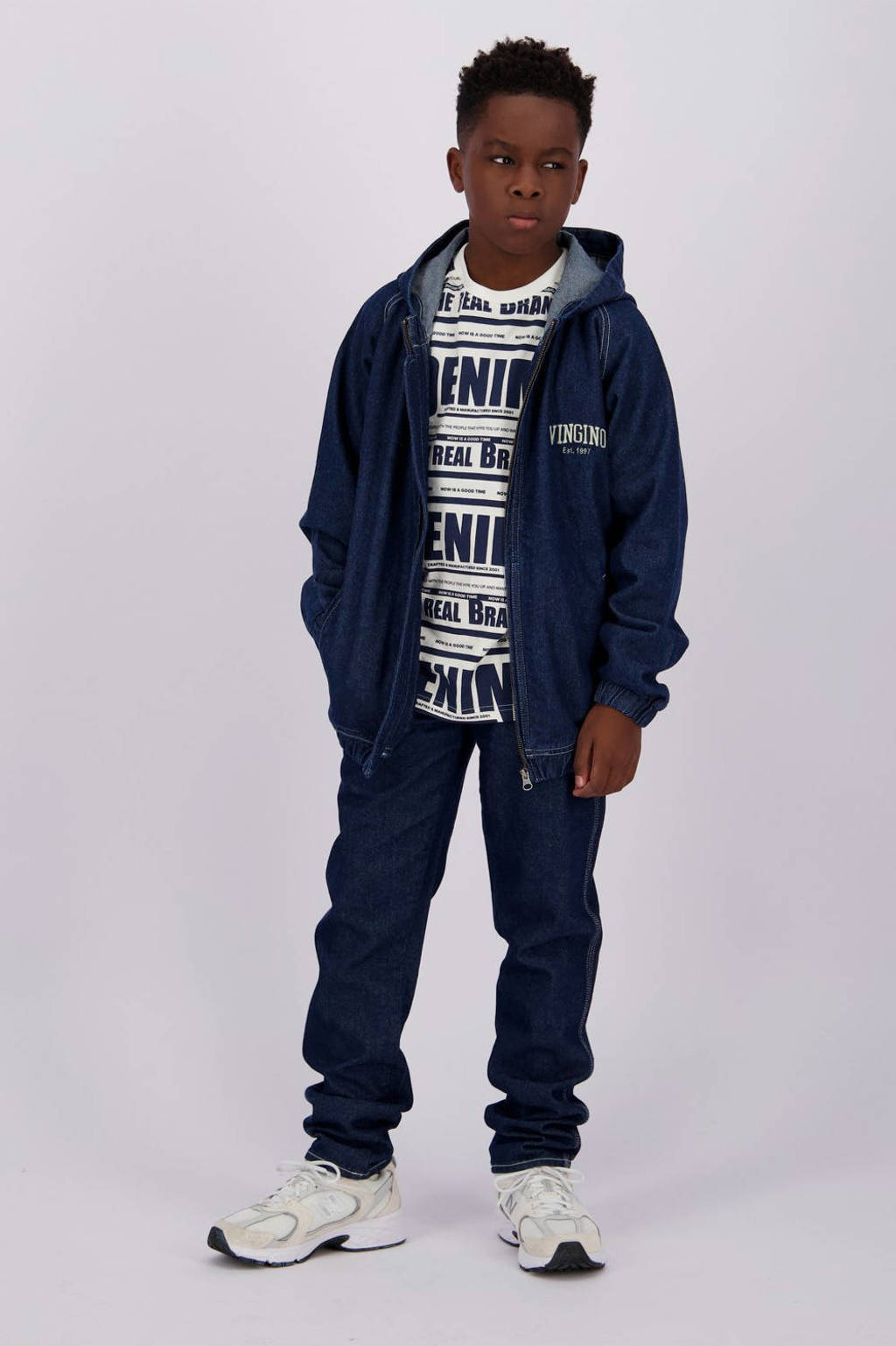 Vingino straight fit jeans Peppe carpenter deep dark