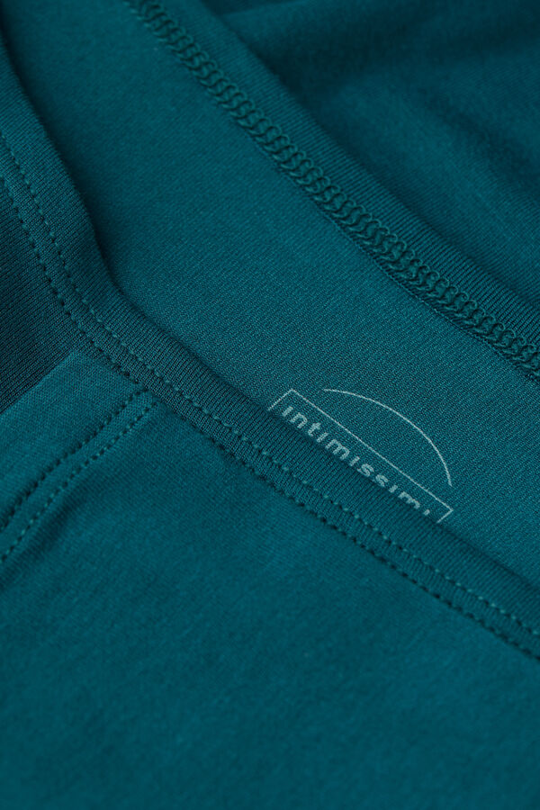 Camiseta de manga comprida com decote canoa em micromodal