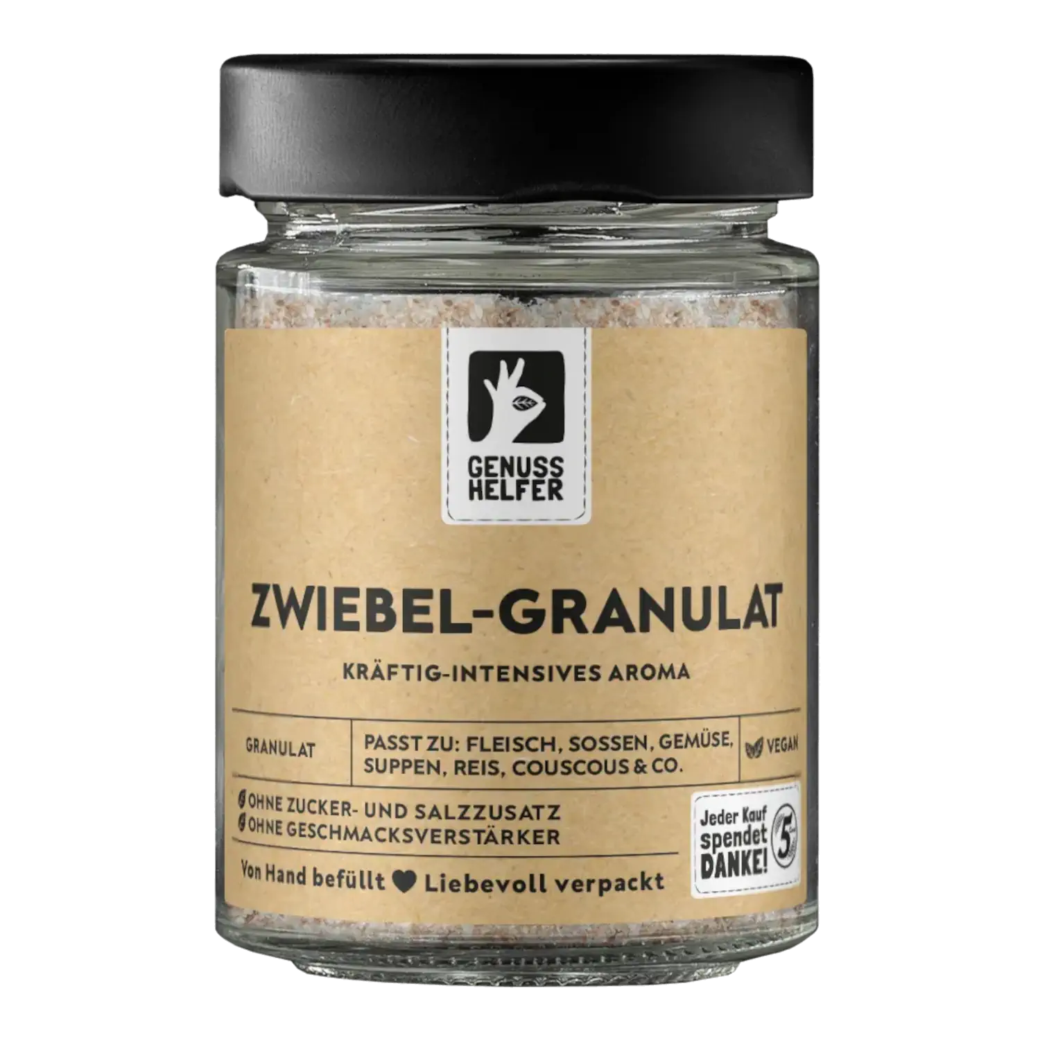 Zwiebelgranulat, Zwiebeln, im Glas