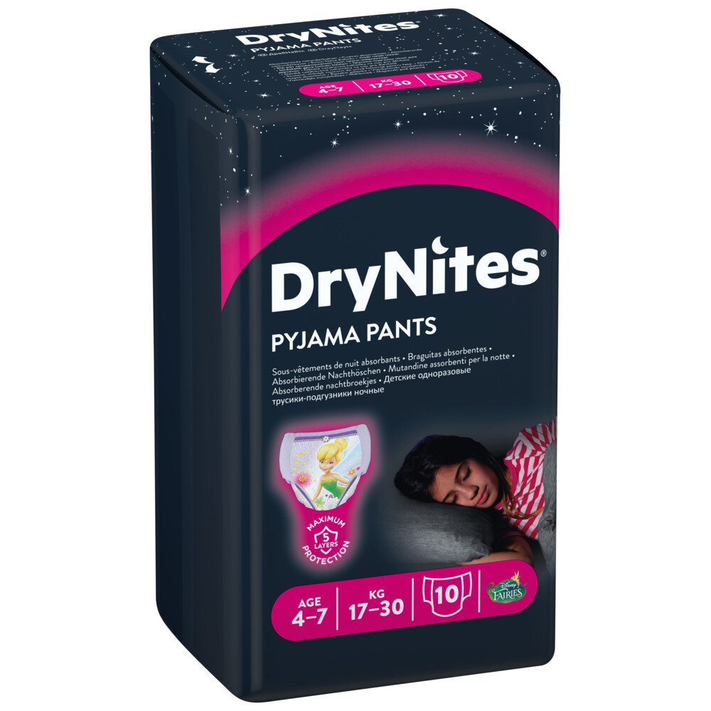 3x DryNites Absorberende Luierbroekjes Girl 4-7 jaar10 stuks