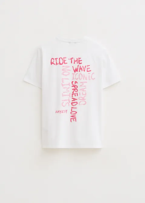 T-shirt met print iconic wit (WIT)