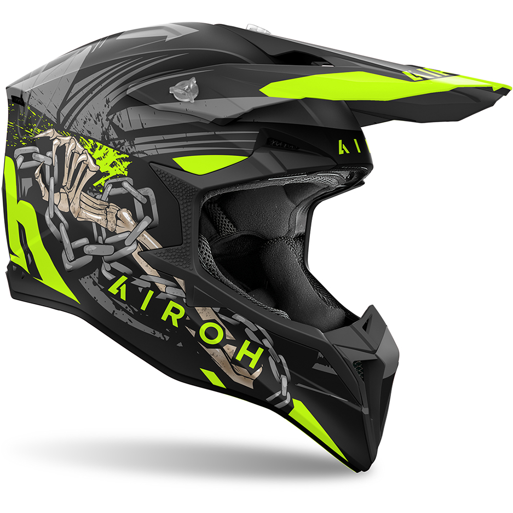 Airoh - Casque Wraaap Darkness Noir Mat / Vert fluo