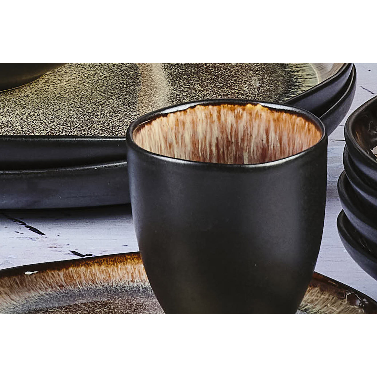 Bjorn 6 Tasses en Grès Iris beige/marron - 15 cl