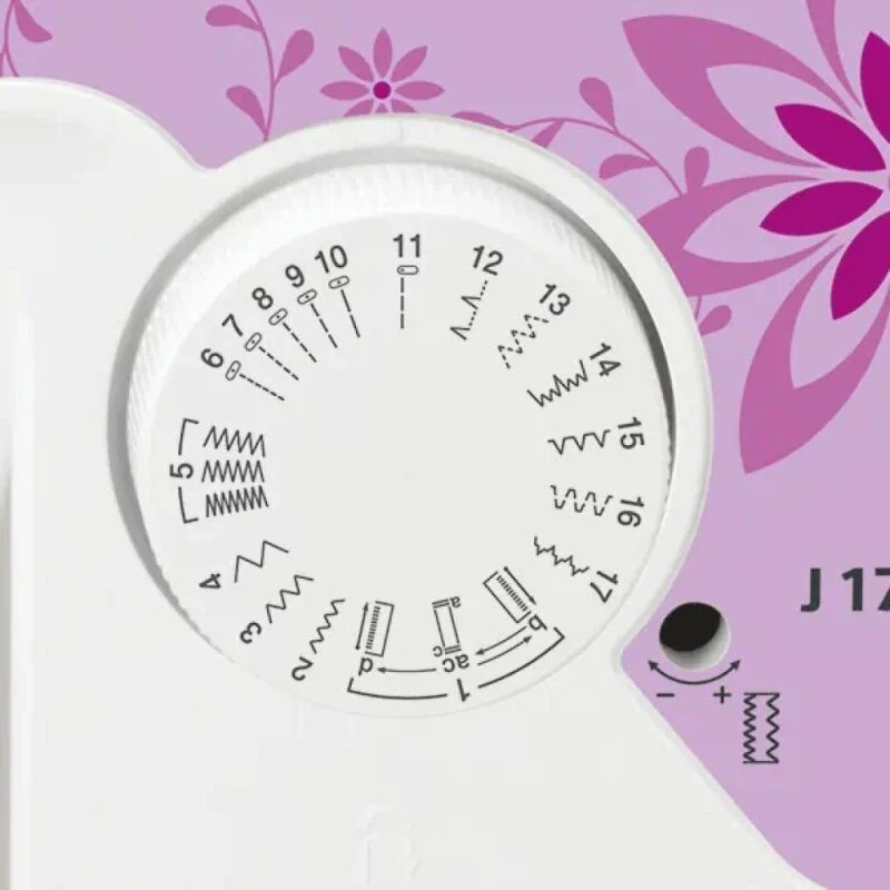 J17S Nähmaschine Mechanische Freiarm Nähmaschine für Einsteiger (J17SVM1) - Weiss / Lila