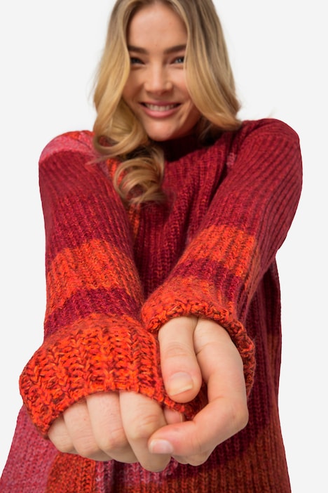 Jacquard Pullover, Langarm, Rundhals