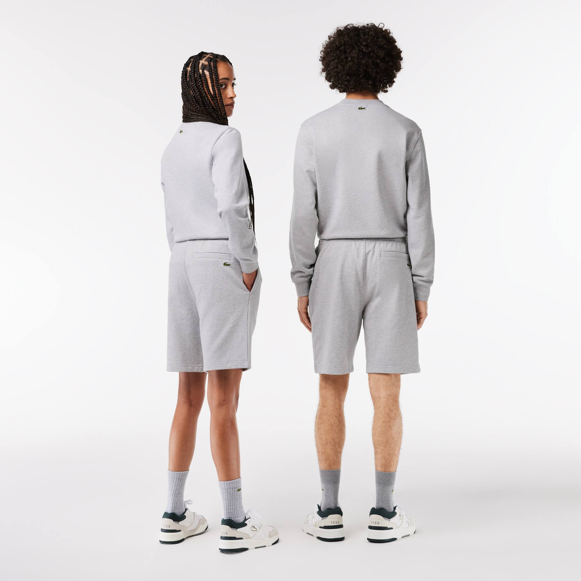 Jogging-Shorts mit LACOSTE Signatur-Aufdruck Bermudas - Grau - Lacoste - Unisex