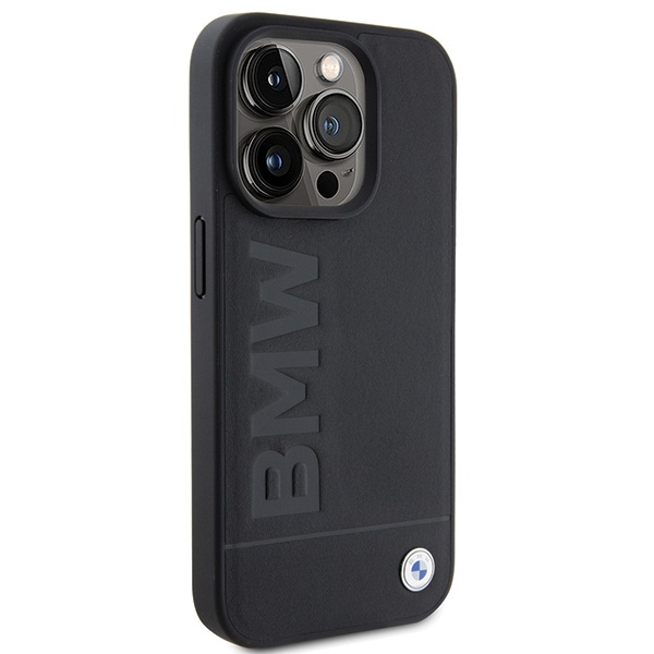 iPhone 15 Pro MagSafe Echtleder Hülle Imprint (BMHMP15LSLLBK) - Schwarz