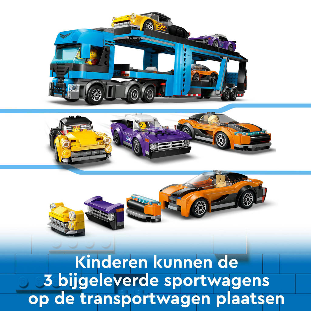 Super truckTransportvoertuig met sportauto's Speelgoed voor Kinderen 60408