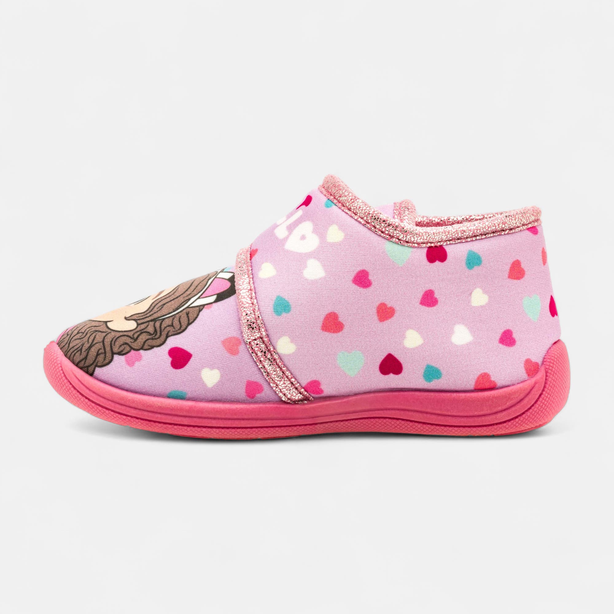 Pantoufles attaches velcros Fille rose