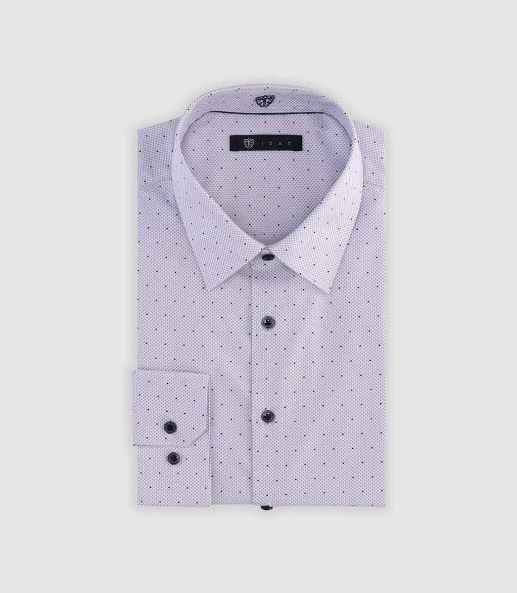 Chemise à imprimé micro motifs parme MARLOW