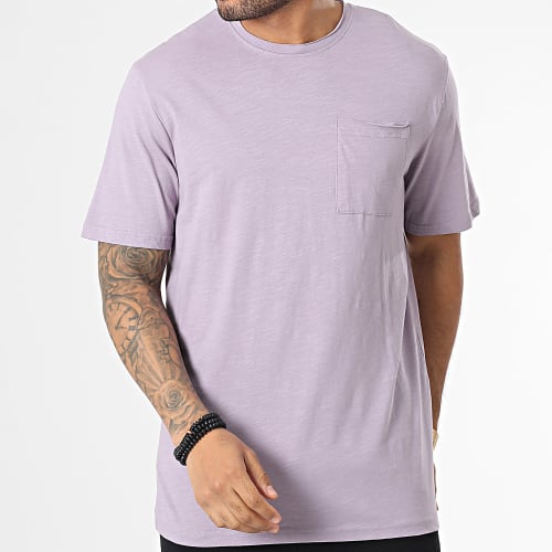 Tee Shirt A Poche Roy Reg Violet Chiné
