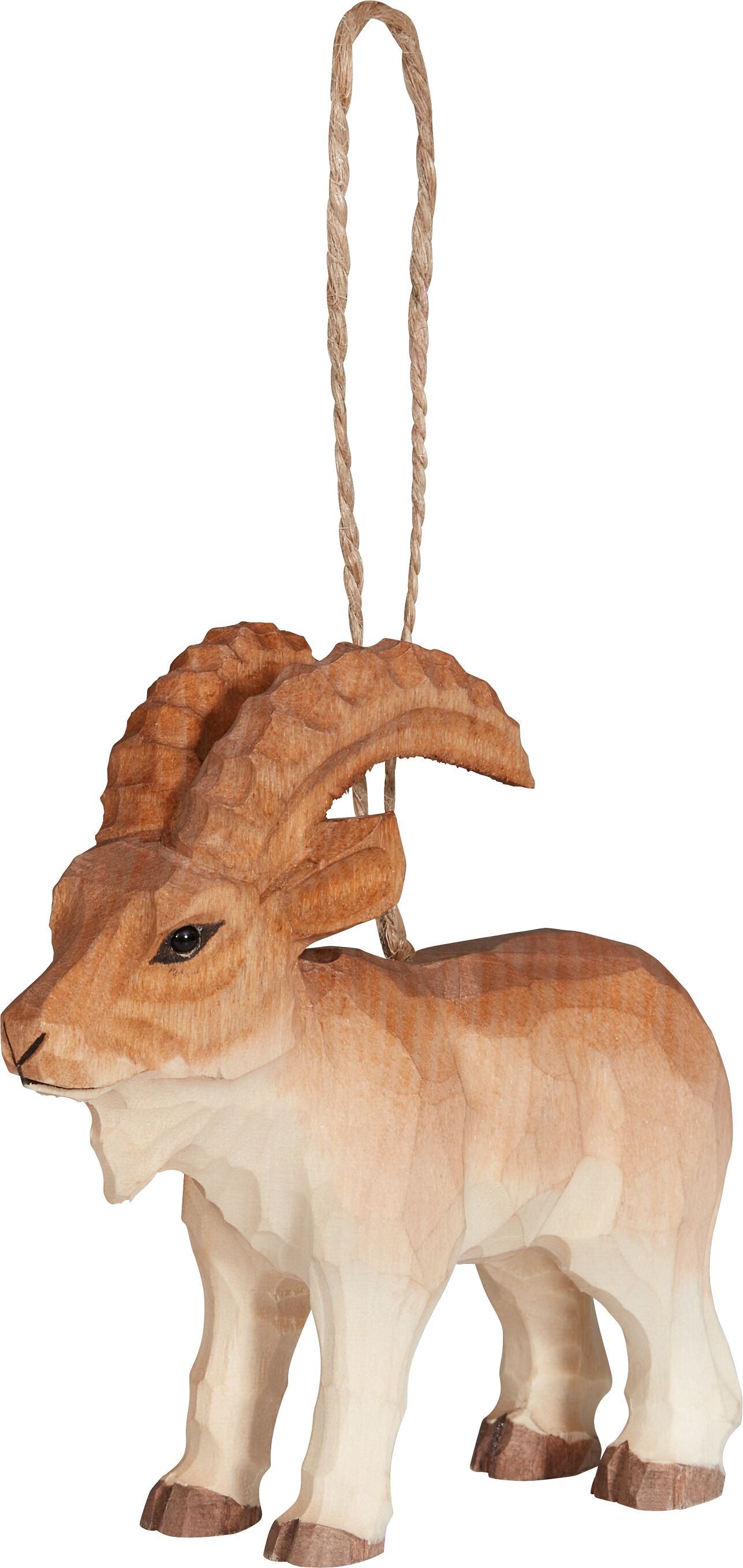 STEINBOCK Holzfigur - Hellbraun / B: 3.5 cm x T: 10.0 cm x H: 9.5 cm
