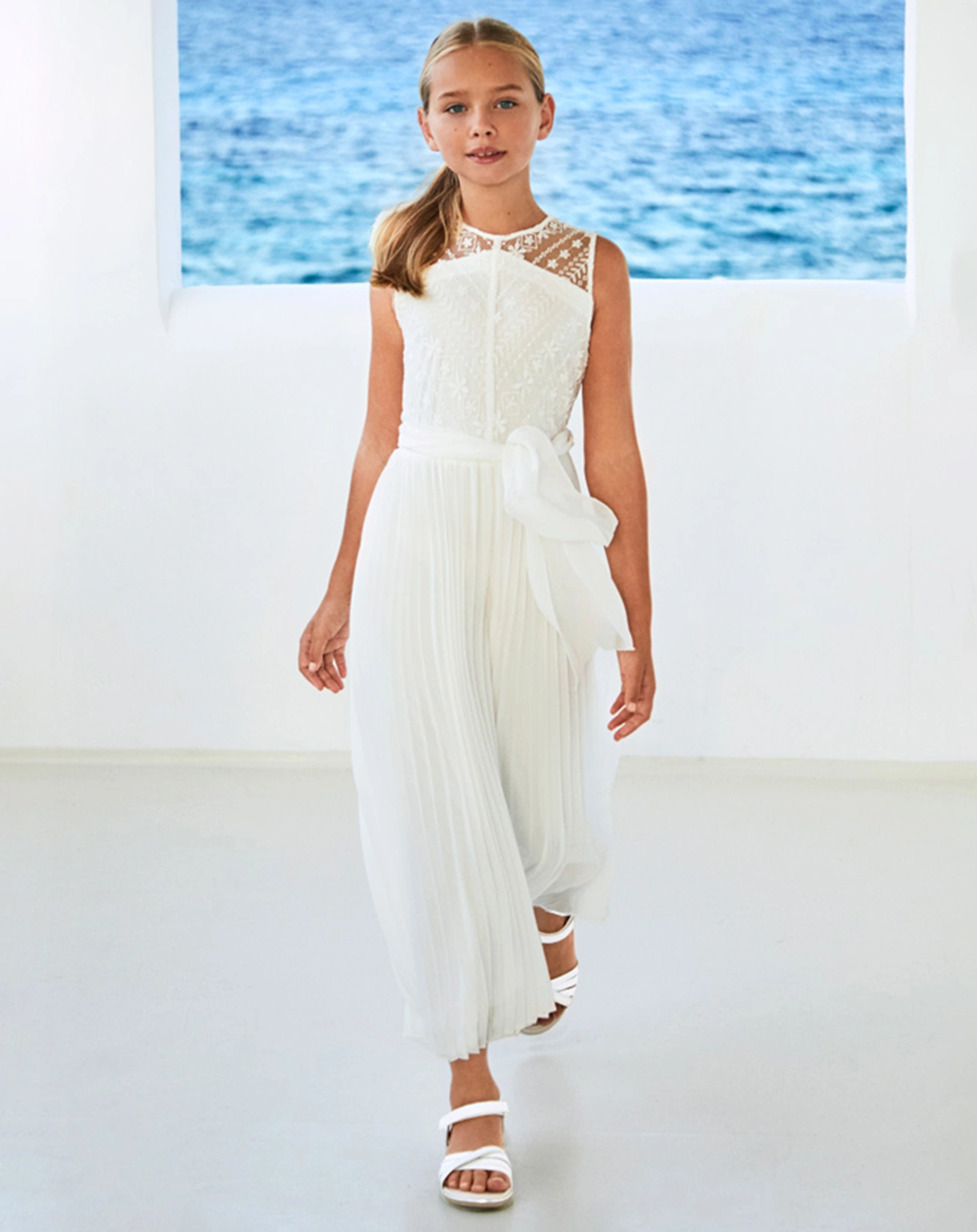 Jumpsuit PEACH PEARL PLISSEE in roh