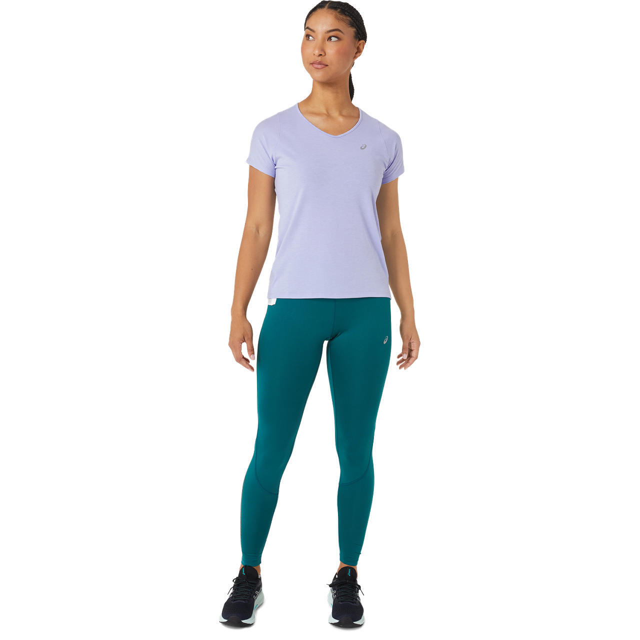 ASICS V-Neck Hardloopshirt Korte Mouwen Paars Dames