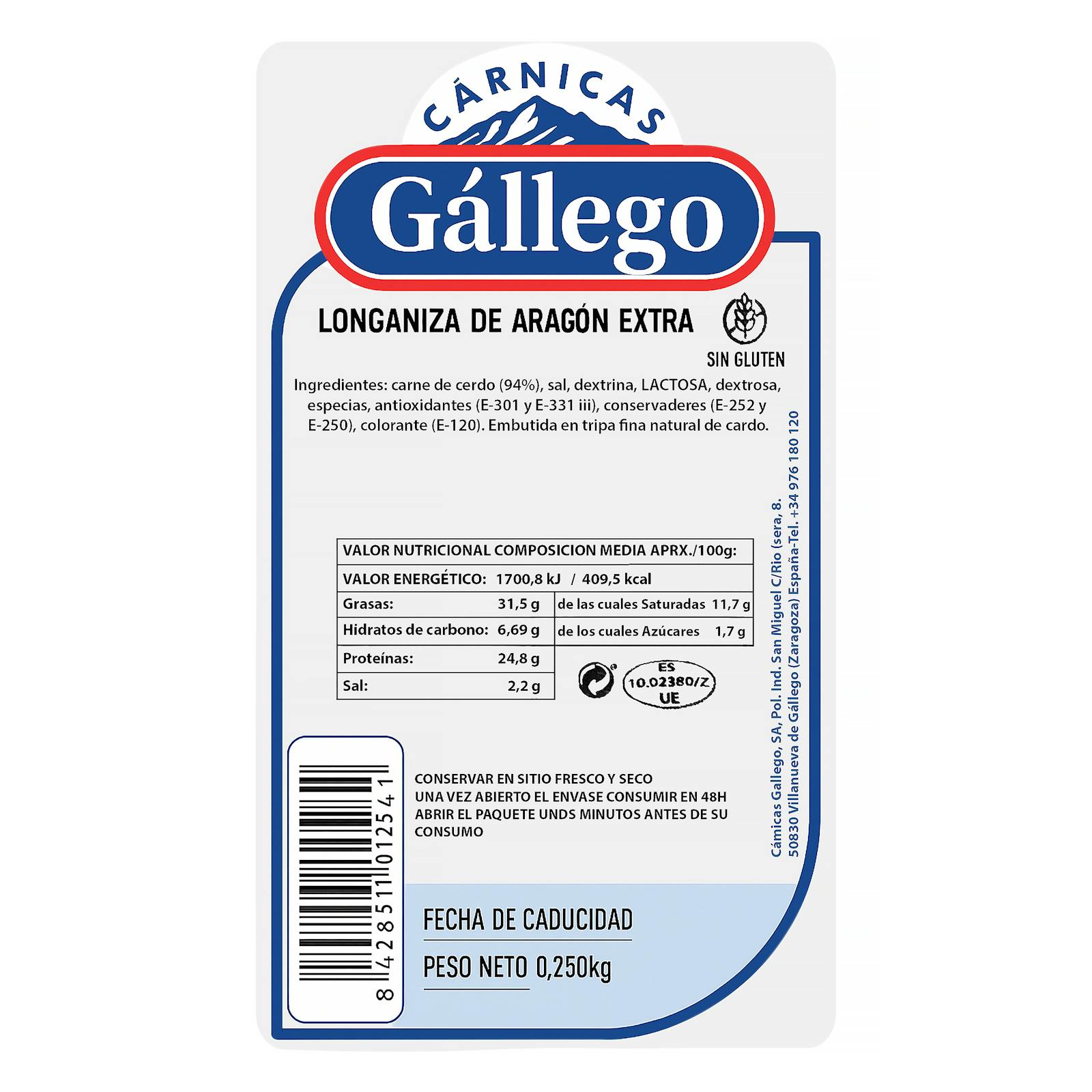 Saucisse d'Aragon Extra de Viandes Galiciennes