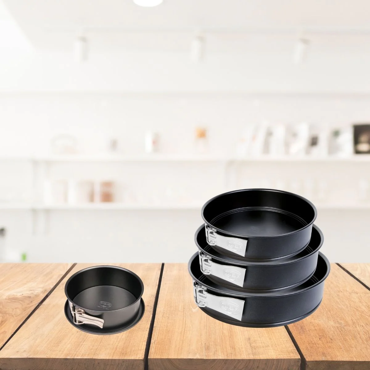 Set de 4 moules à manquer à charnière 18 cm + 24 cm + 26 cm + 28 cm Tr