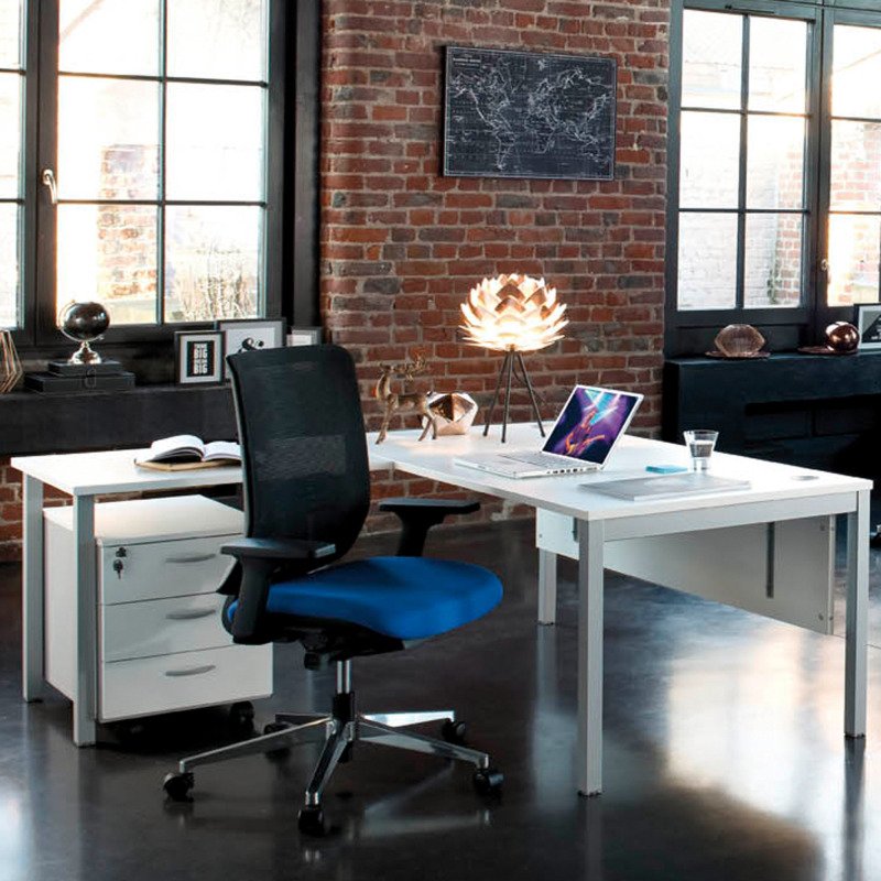 Retour bureau suspendu Squadra L 80 x P 60 cm piètement métal