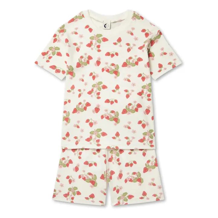 Sleepy Doe Pyjashort Fraise Coton Bio | Ecru