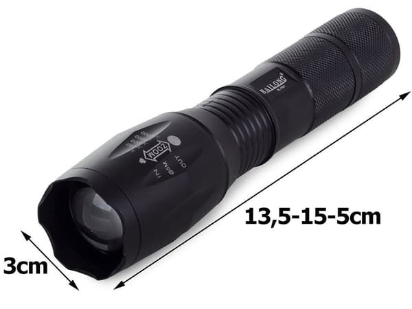Ficklampa / Taktisk LED-lampa - Zoom funktion