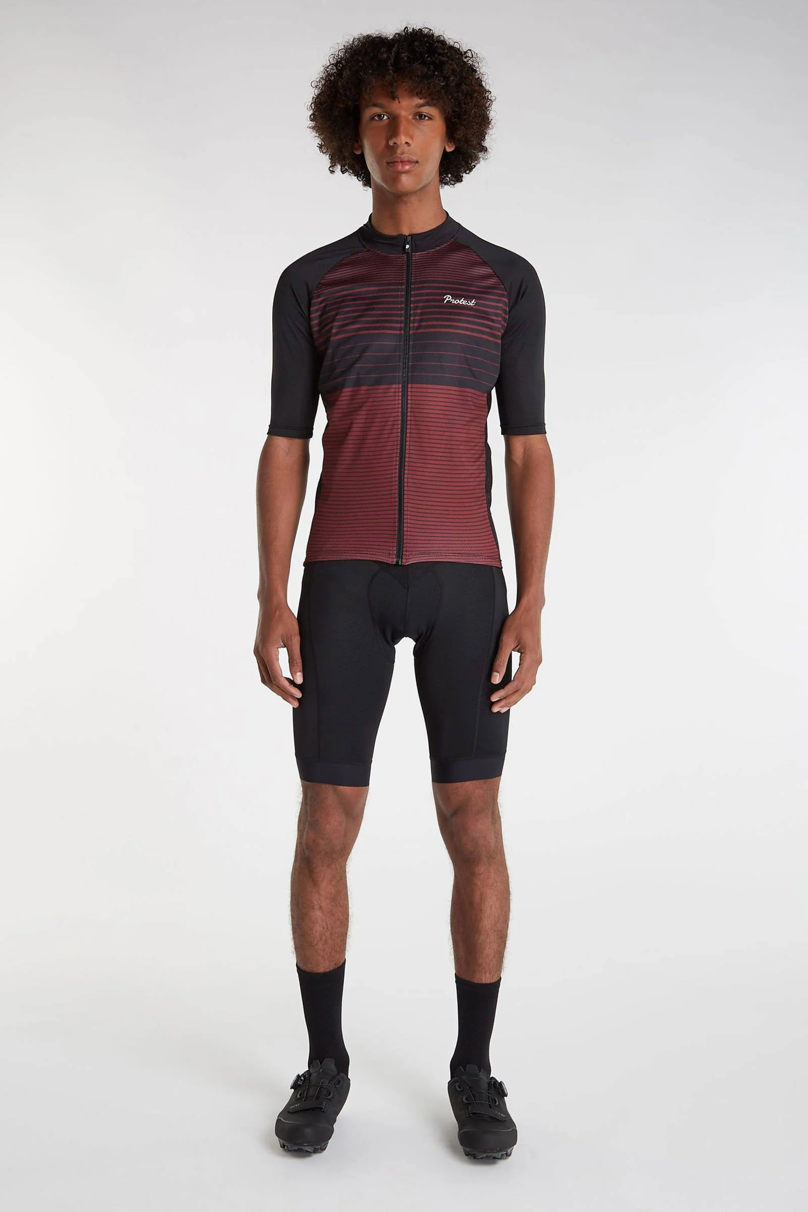 Protest fietsshirt PRTKOBLET zwart/rood