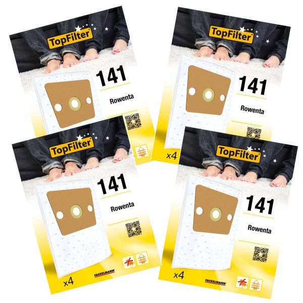 Lot de 4 packs de 4 sacs aspirateur 64141 Rowenta Premium TopFilter