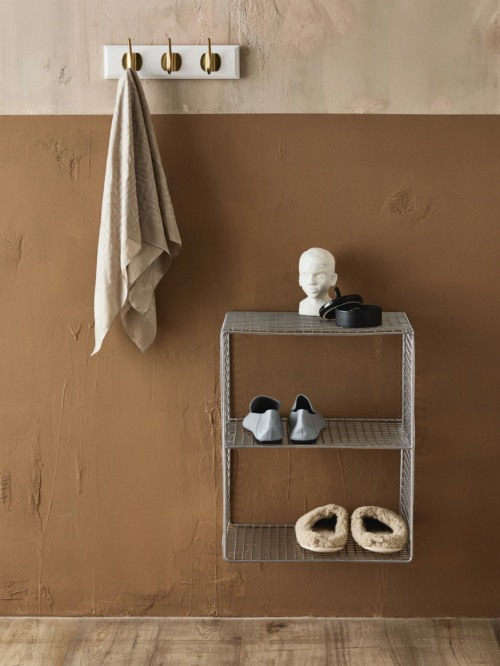 Handgemaakt houten wandrek Edgy