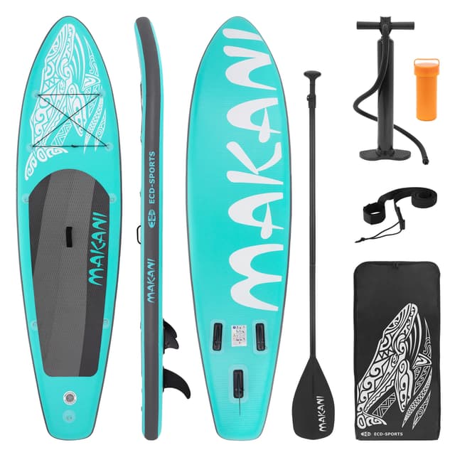 ECD Germany Oppustelig Stand Up Paddle Board Makani | 320 x 82 x 15 cm | Turkis