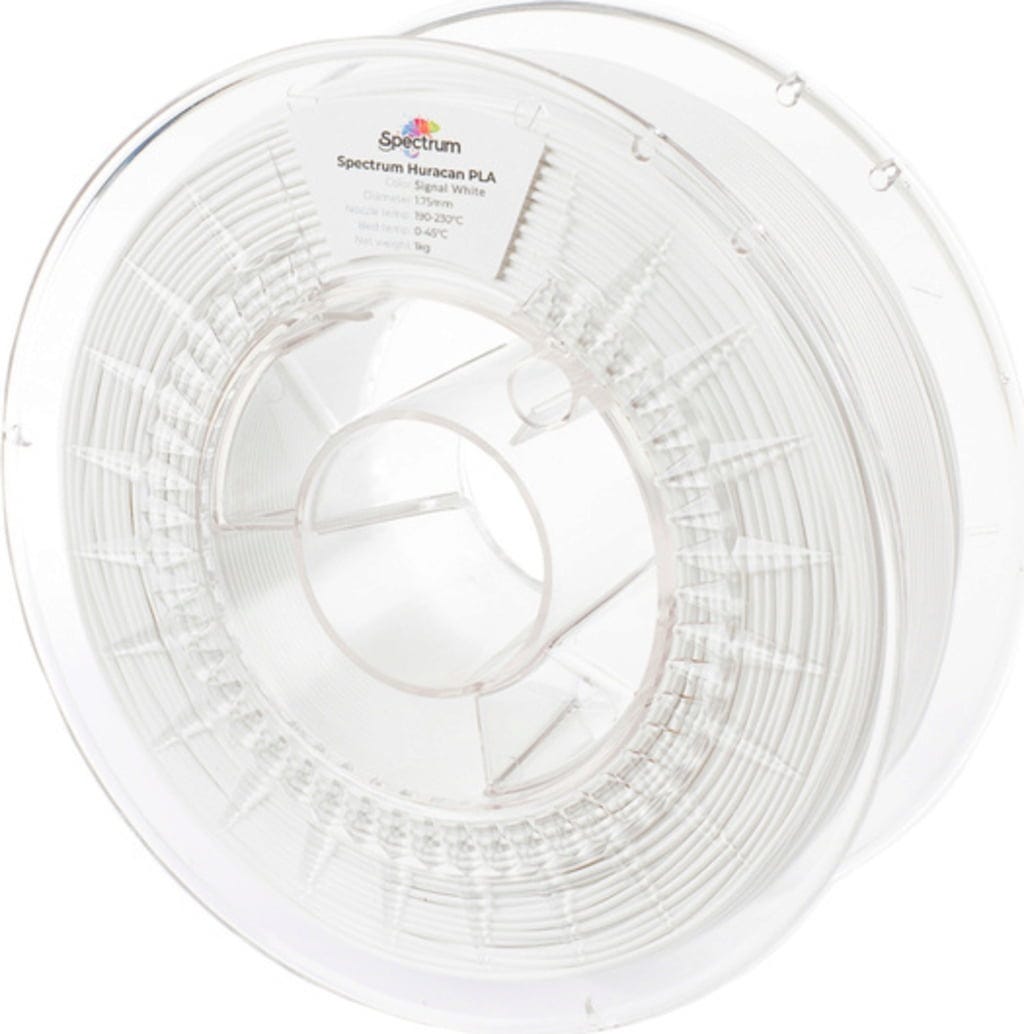 Spectrum  Huracan PLA Signal White, 1,75 mm / 1000 g    High-Speed-PLA für 3D-Druck bis 350 mm/s in Signal White