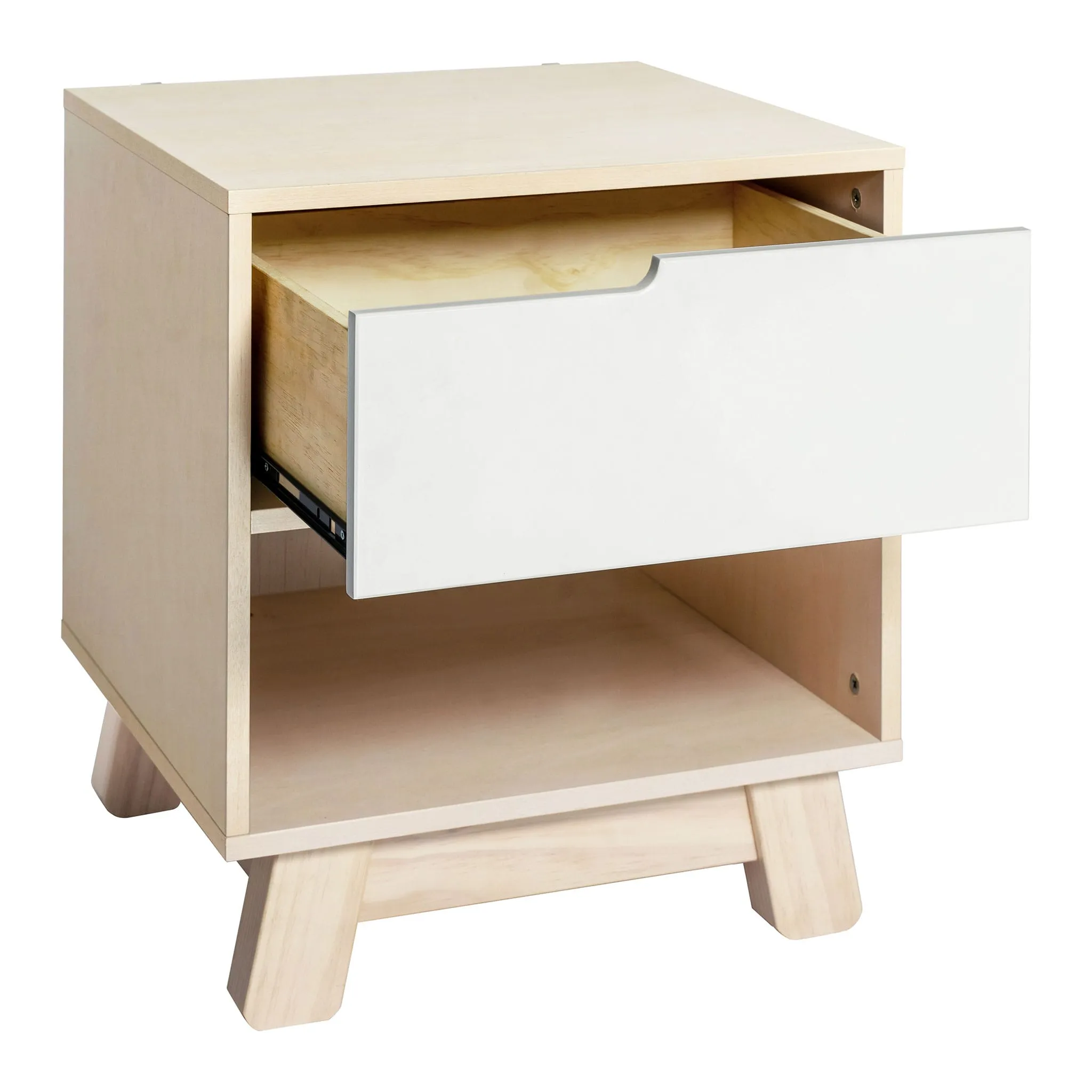 Babyletto Table de Nuit Hudson avec port USB - Naturel Blanchi  Blanc