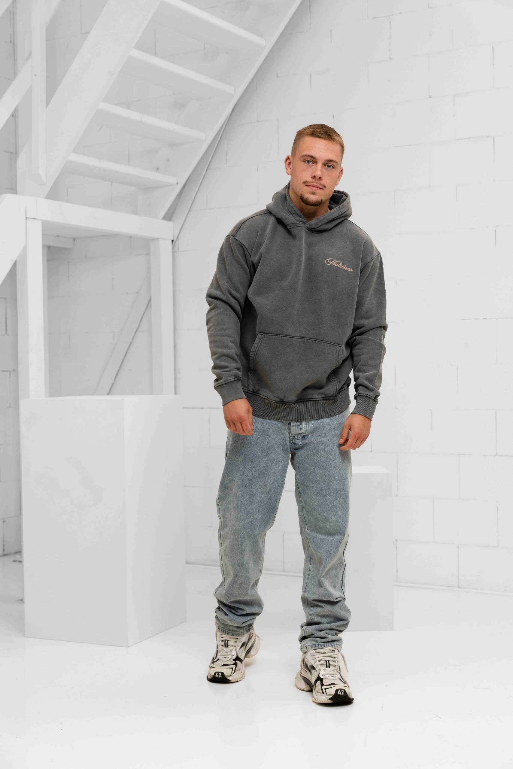 Malelions Angel Hoodie Heren Grijs