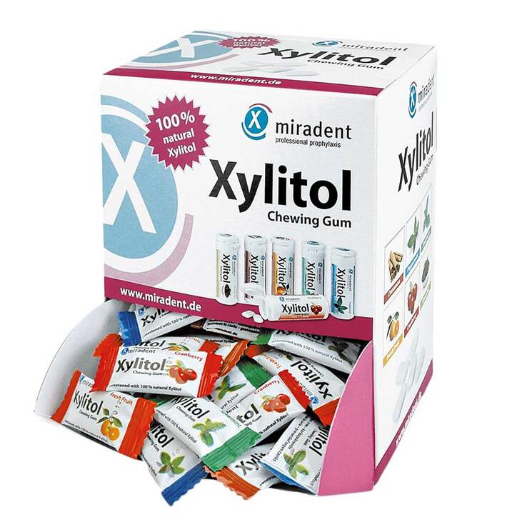 MIRADENT Xylitol Zahnpflegekaugummi Schüttv.sortiert, 200 St