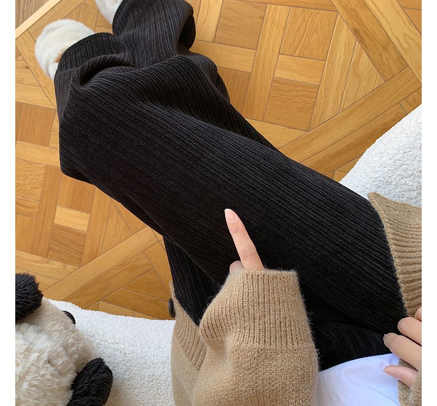 evanesce - Corduroy High-Waist Wijde Shift Rechte Broek (Verschillende Ontwerpen)