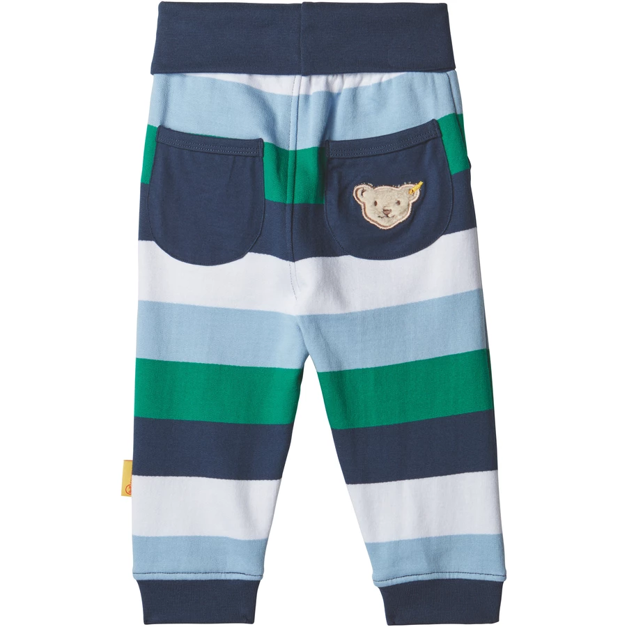 Steiff Boys Jogginghose, black iris gestreift