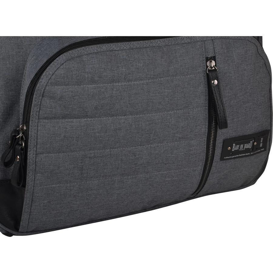 BABY ON BOARD Wickeltasche Daily Smoke Grau