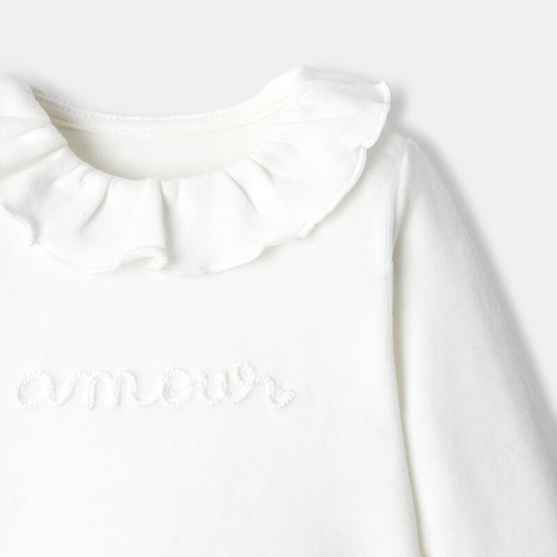 Dors-bien col collerette en velours blanc naissance Absorba Blanc