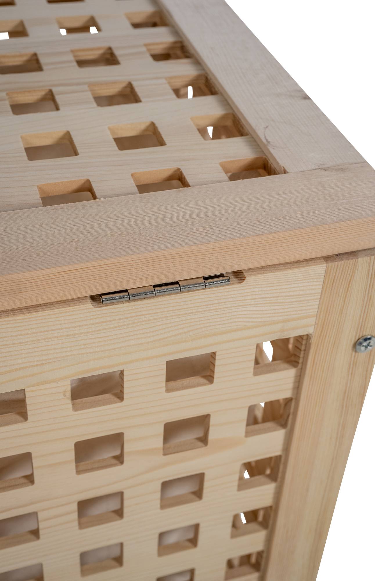 CLP Wäschebox I Wäschetruhe Und Aufbewahrungsbox Aus Holz I Moderner Wäschesammler Mit Deckel I Wäschebehälter Mit Gitter Zur Belüftung