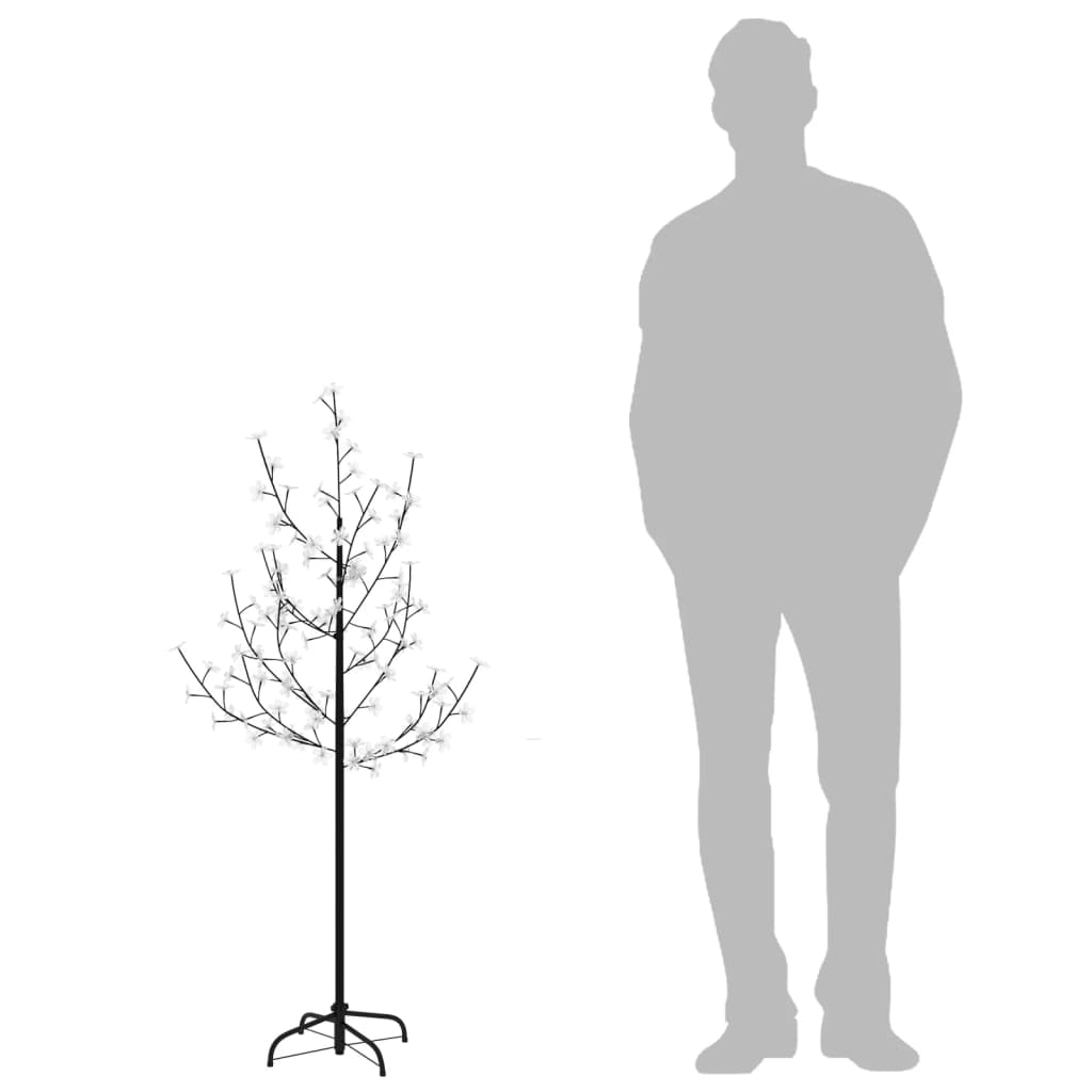 Arbre à led fleur de cerisier 84 led blanc chaud 120 cm