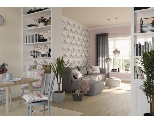 Vliesbehang 811100 Selection Home Collection Strelitzie grijs