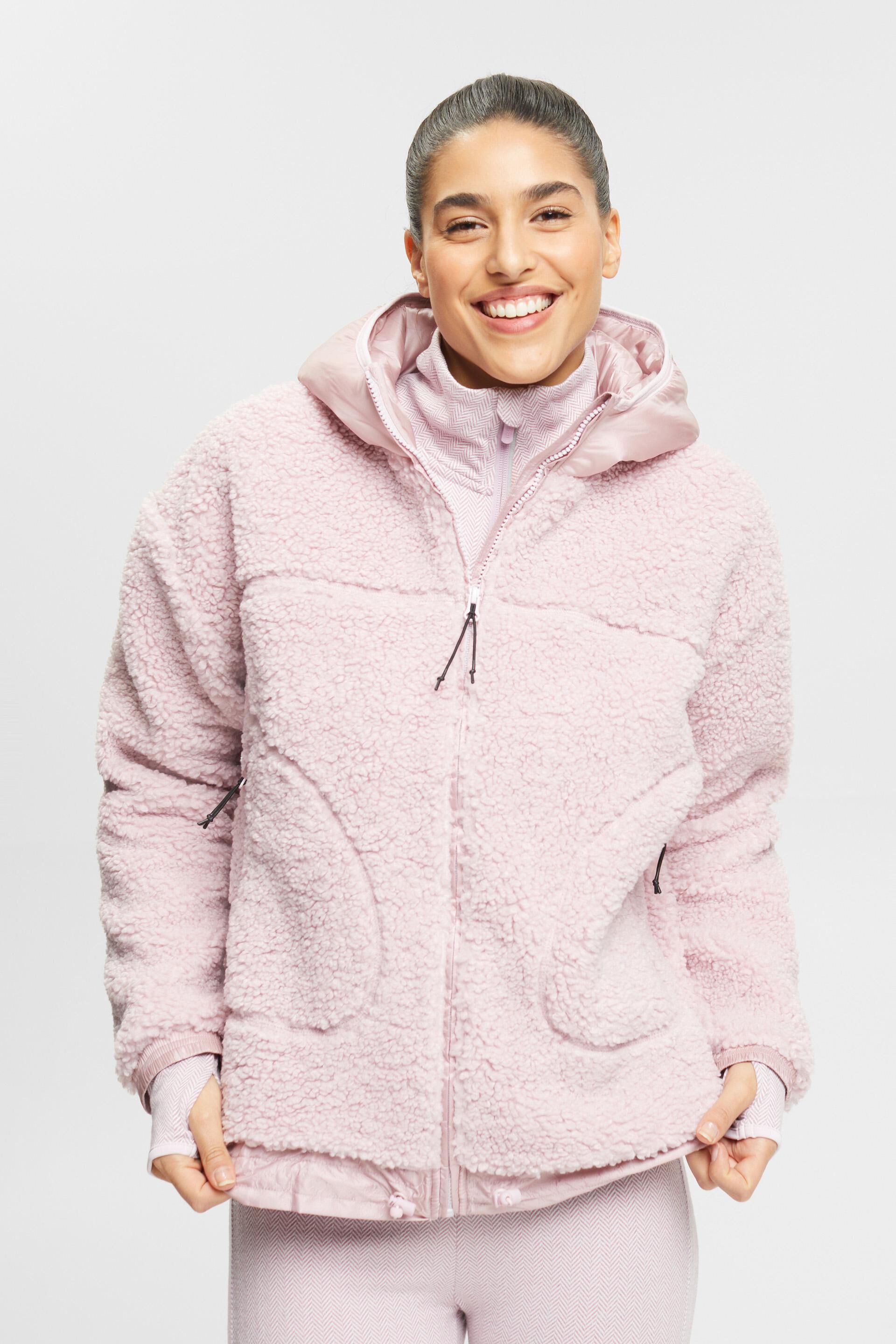 Cardigan zippé en polaire peluche à capuche