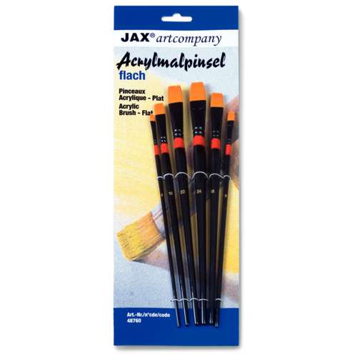 JAX® artcompany Acrylmalpinsel-Set, flach