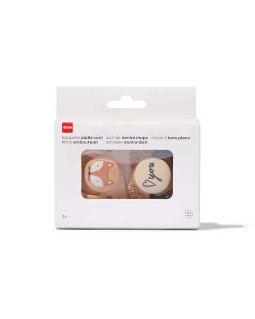sucettes avec côté plat renard 12m+