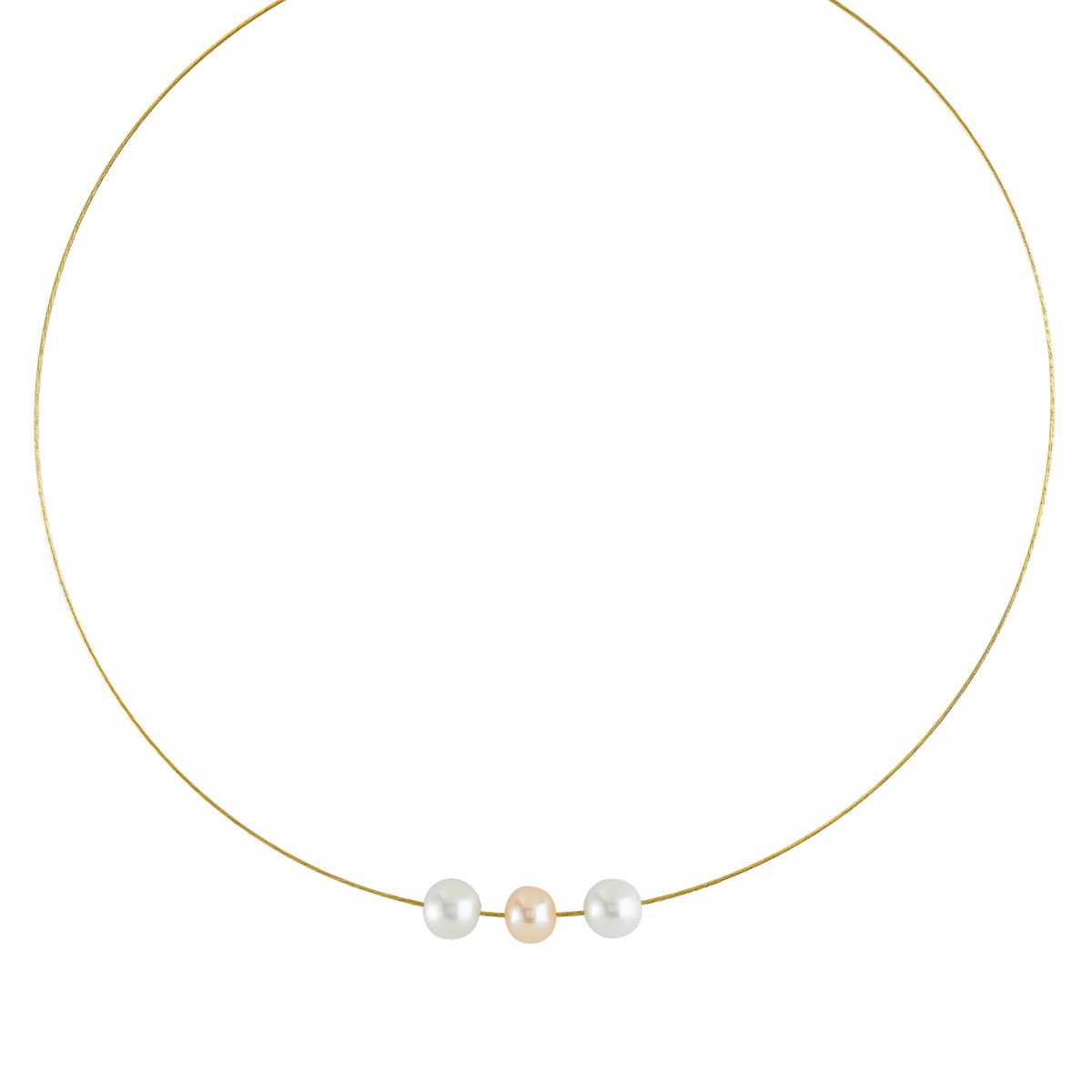 Collier or 375 jaune perles de culture de Chine 42 cm