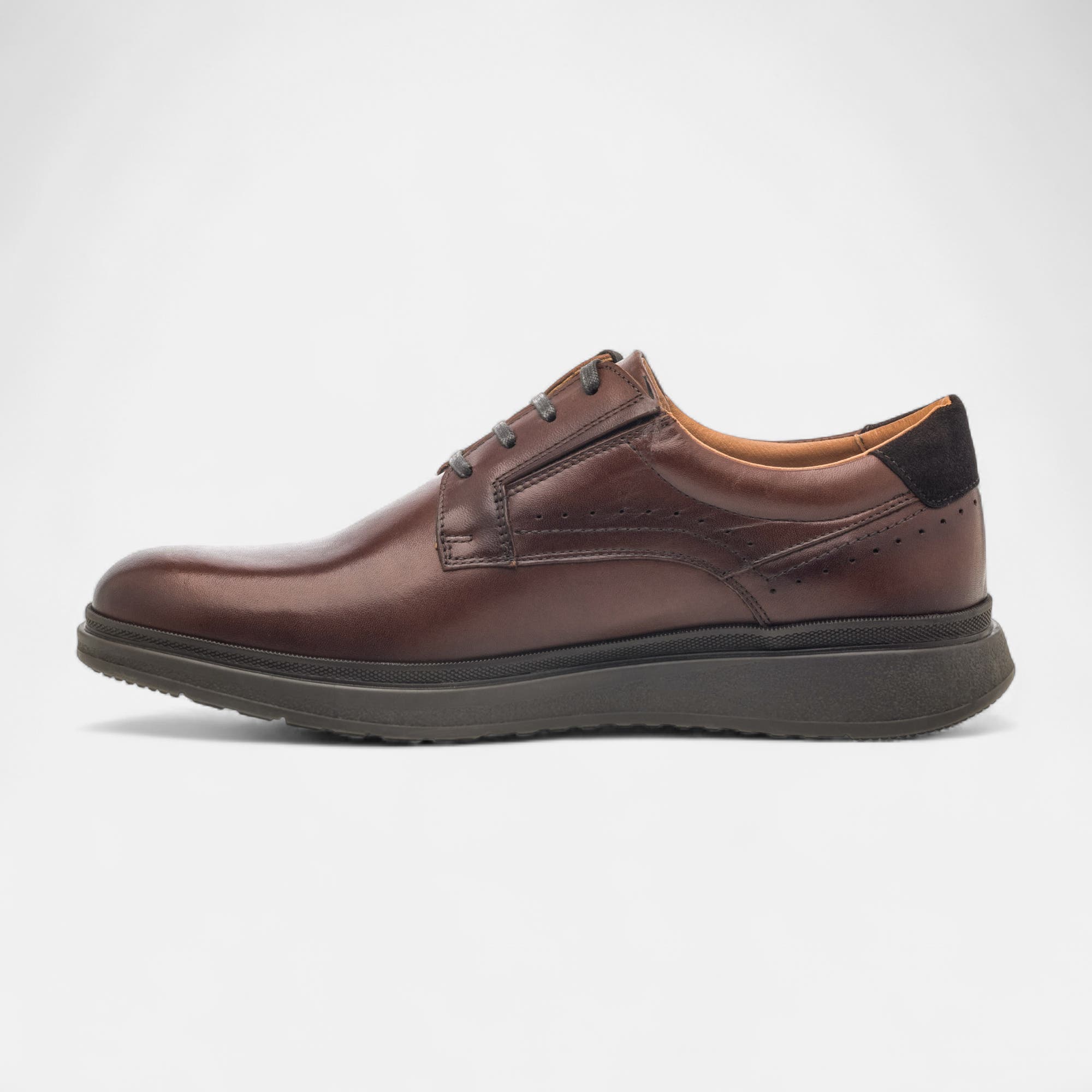 Derbies Homme en cuir cognac