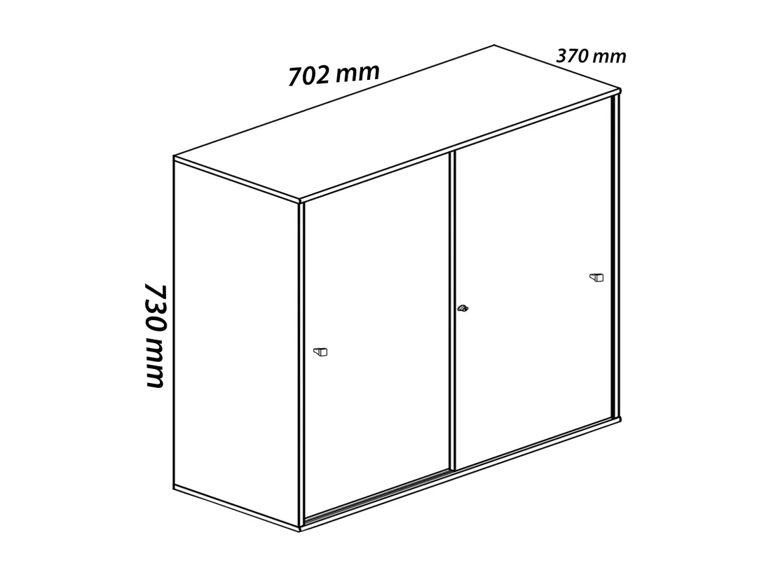 Armoire de bureau portes coulissantes Lona 2x