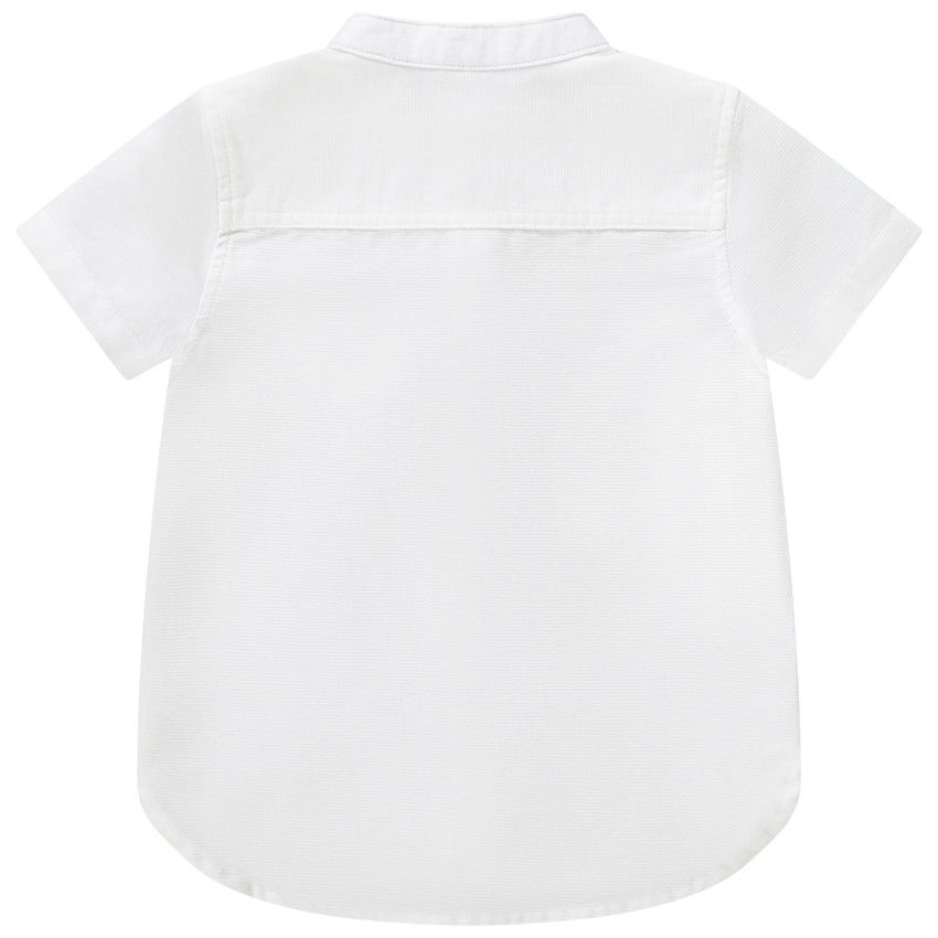 Chemise manches courtes col mao à mouchoir pour bébé garçon - Blanc
